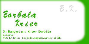 borbala krier business card